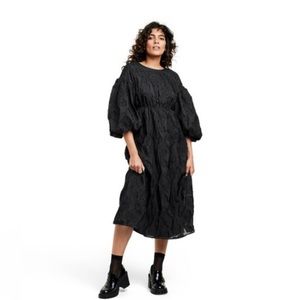 Kika Vargas x Target Black Puff Sleeve Floral Dress